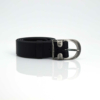 Ceinture en cuir noir avec boucle ardillon « Oreille » 3,5 cm