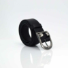 Ceinture en cuir noir avec boucle ardillon « Oreille » 3,5 cm