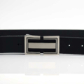 Ceinture noire en cuir boucle habillée "Maurice"