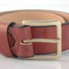 Ceinture ou ceinturon marron en cuir, boucle en laiton "Boris"