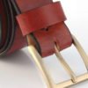Ceinture ou ceinturon marron en cuir, boucle en laiton "Boris"