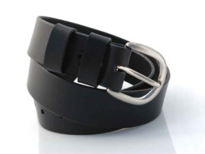 Ceinture ou ceinturon en cuir noir "Dom"