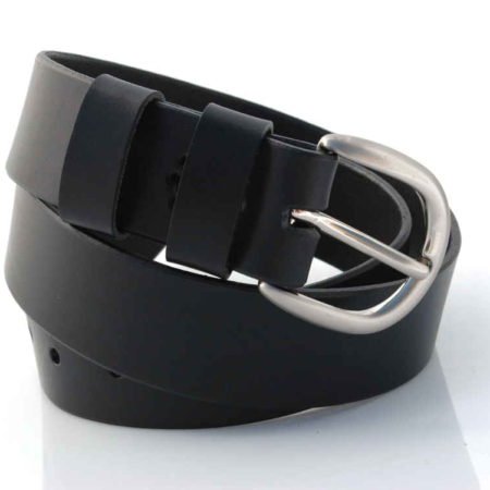 Ceinture ou ceinturon en cuir noir "Dom"