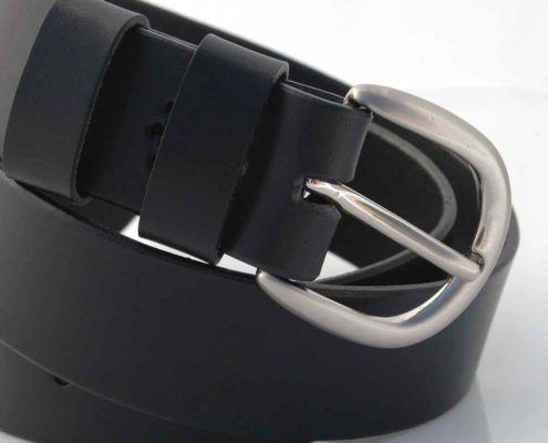 Ceinture ou ceinturon en cuir noir "Dom"