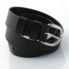 Ceinture ou ceinturon en cuir noir "Dom"