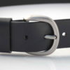 Ceinture ou ceinturon en cuir noir "Dom"