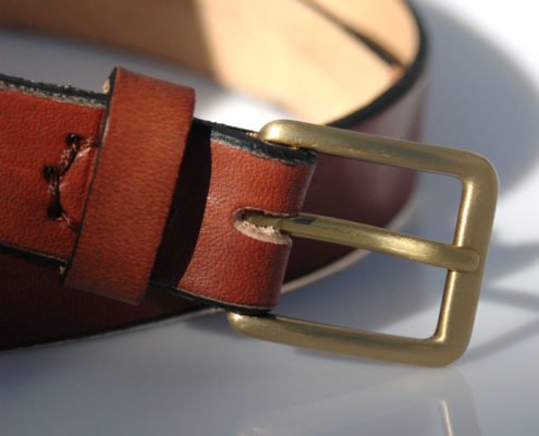 Ceinture en cuir naturel marron "Marie"