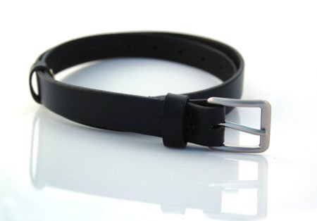 Ceinture en cuir noir "Cathy"