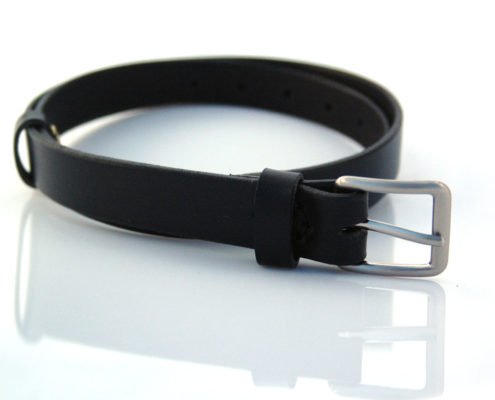 Ceinture en cuir noir "Cathy"