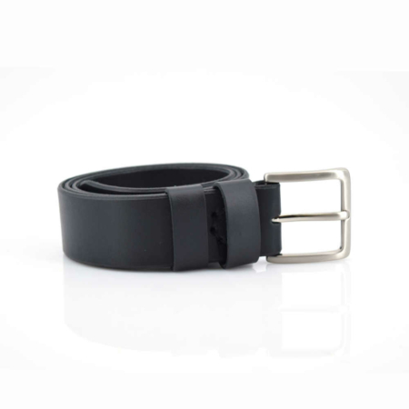 Ceinture ou ceinture noir en cuir, boucle en laiton "Boris"