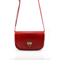 Sac pour femme en cuir rouge à bandoulière "Pom"