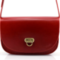 Sac pour femme en cuir rouge à bandoulière "Pom"