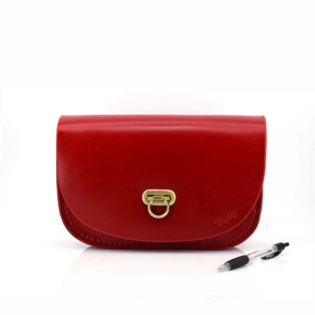 Sac en cuir rouge pour femme "Pom"