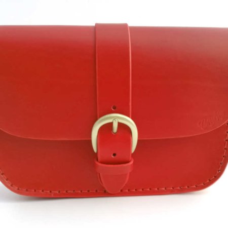 Sac rouge en cuir pour femme à bandoulière "P'tit Marn"