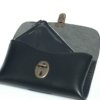 Pochette en cuir noir pour smartphone