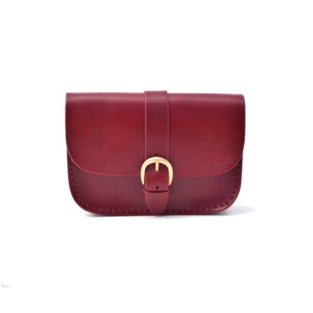 Sac rouge Bordeaux en cuir pour femme à bandoulière "P'tit Marn"