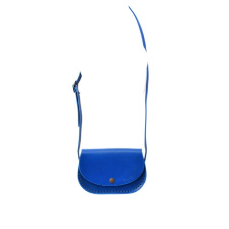Petit sac bleu en cuir avec bandoulière "Ema"
