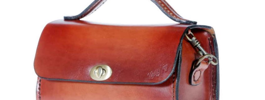 Sac à main "p'tit rond fauve", tout en cuir
