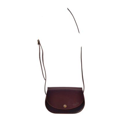 Petit sac marron chocolat en cuir avec bandoulière "Ema"