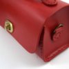 Sac à main rouge "p'tit rond" - tout en cuir