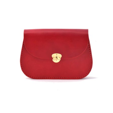 Sac rouge à bandoulière en cuir "Baze"