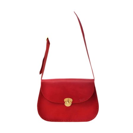 Sac rouge à bandoulière en cuir "Baze"