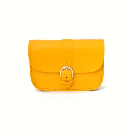 Sac jaune en cuir pour femme à bandoulière "P'tit Marn"