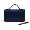 Sac à main bleu marine "p'tit rond" - tout en cuir