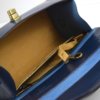 Sac à main bleu marine "p'tit rond" - tout en cuir