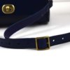 Sac à main bleu marine "p'tit rond" - tout en cuir