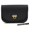 Sac noir pour femme en cuir à bandoulière "Pom"