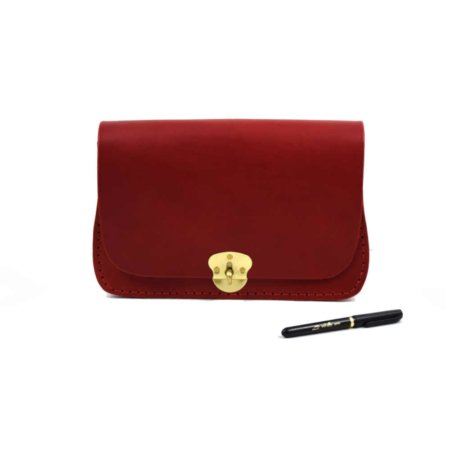 Sac rouge en cuir pour femme "AGE" à bandoulière