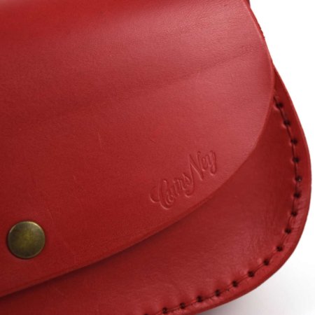 Sac rouge en cuir avec bandoulière "Ava"