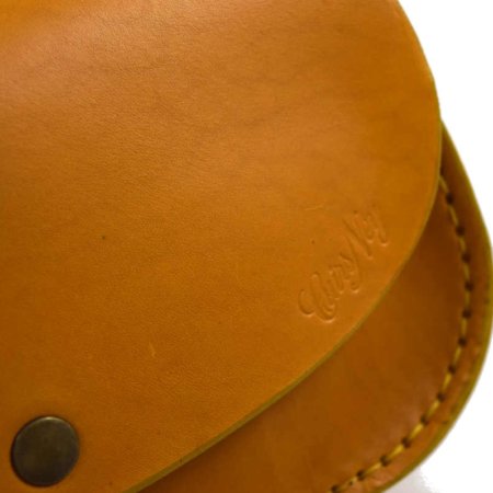Sac jaune moutarde en cuir avec bandoulière "Ava"