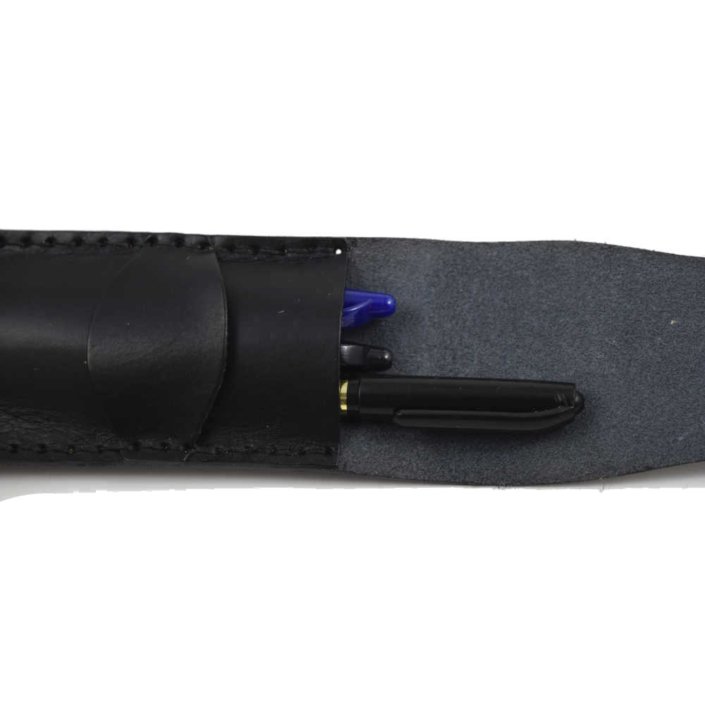 STYLO À BILLE Laguiole Noir Marbré Avec Étui En Cuir – Collectionneur