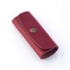 Porte-clés rouge Bordeaux en cuir - 4 attaches