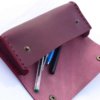 Trousse en cuir - rouge Bordeaux - by "Les Cuirs Ney"