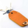 Étui à clés ou porte-clés jaune en cuir - fabrication artisanale