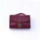 Porte monnaie en cuir rouge Bordeaux de type "Cartable"