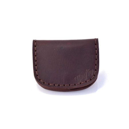 Porte-monnaie plat marron chocolat en cuir by "cuirs Ney"