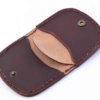 Porte-monnaie plat marron chocolat en cuir by "cuirs Ney"