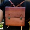 Sac à dos en cuir "modèle moyen" - fabrication artisanale