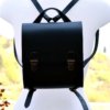 Sac à dos noir en cuir "petit modèle" - fabrication artisanale