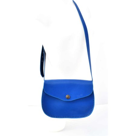 Sac bleu clair en cuir à bandoulière "Cerise" pour femme