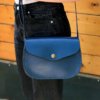 Sac bleu marine en cuir à bandoulière "Cerise" pour femme