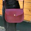 Sac rouge Bordeaux en cuir à bandoulière "Cerise" pour femme