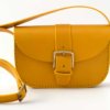 Sac jaune pour femme à bandoulière "Joly", en cuir