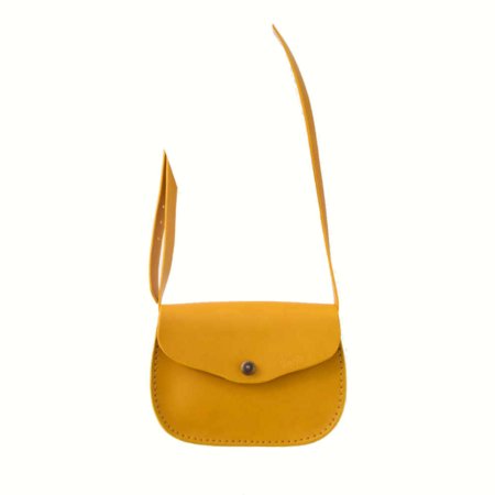 Sac jaune en cuir à bandoulière "Cerise" pour femme