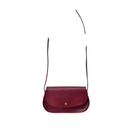 Sac rouge Bordeaux en cuir avec bandoulière "Ava"