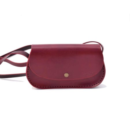 Sac rouge Bordeaux en cuir avec bandoulière "Ava"